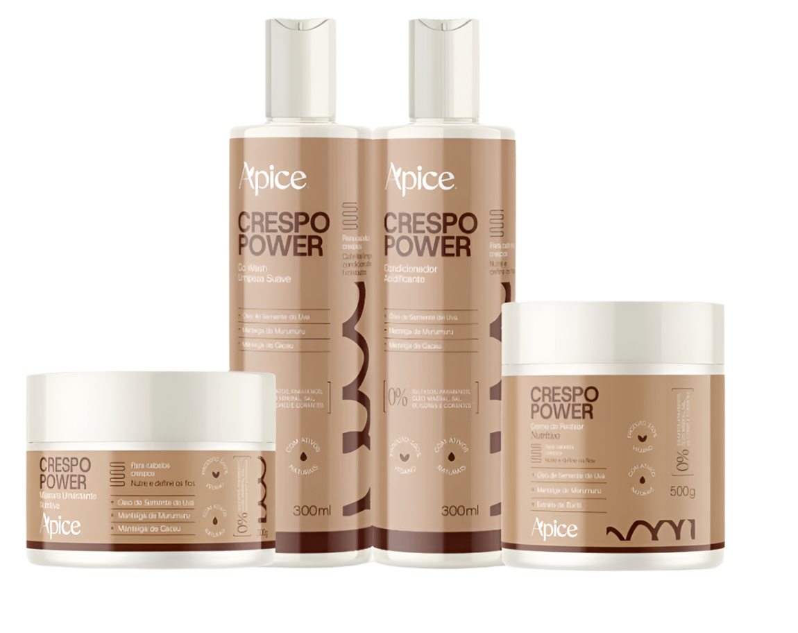 Kit Crespo Power - Co Wash, Condicionador, Máscara e Creme de Pentear (4 ITENS)