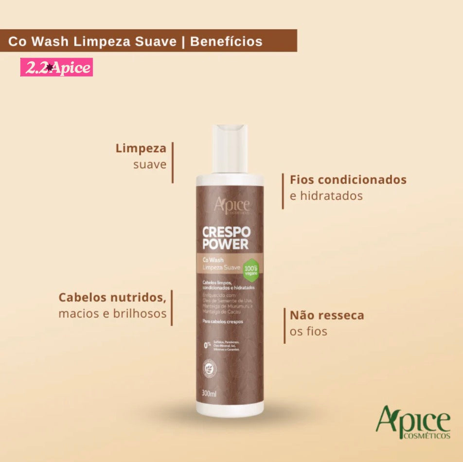 Kit Crespo Power - Co Wash, Condicionador, Máscara e Creme de Pentear (4 ITENS)