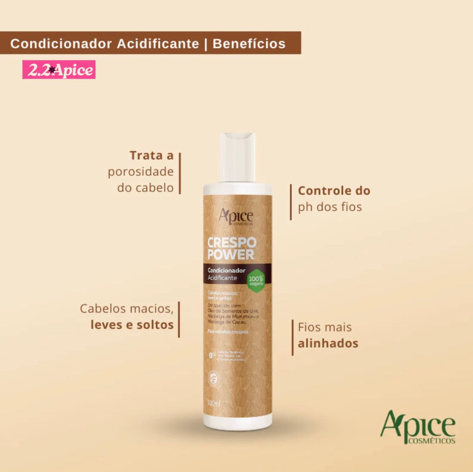Kit Crespo Power - Co Wash, Condicionador, Máscara e Creme de Pentear (4 ITENS)