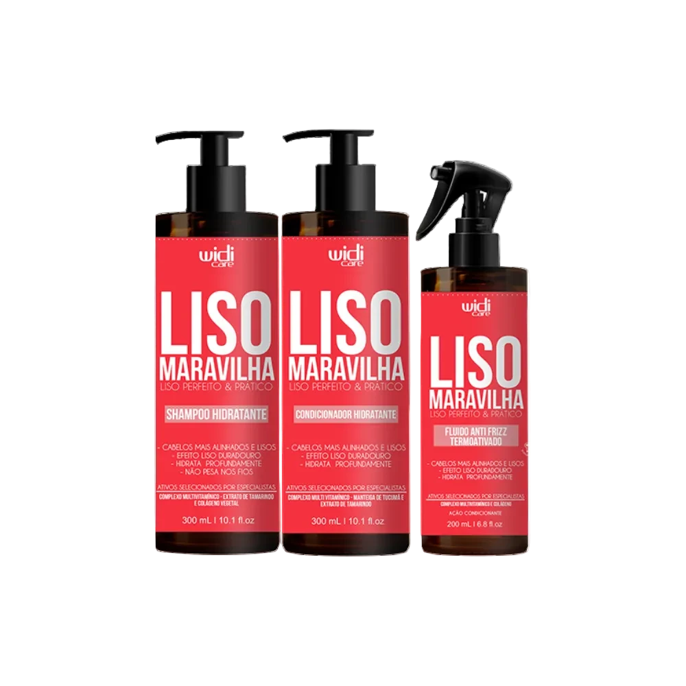 Kit Widi Care Liso Maravilha - Shampoo + Condicionador + Fluido
